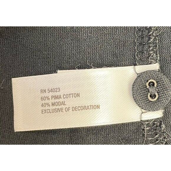 Gap Womens Black Short Sleeve Tshirt With Ruffle Front Size Small Pima Modal - Picture 5 of 5